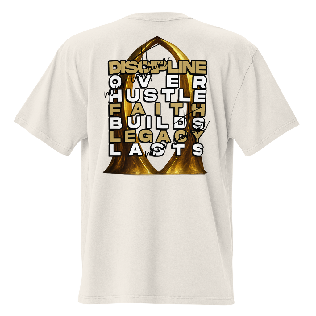 OVERSIZED TEE - FAITH BUILDS, LEGACY LAST ||| NEUR CULTURE